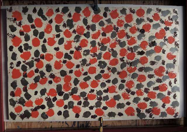 Wallpaper Tenements, acrylic on paper by Francis X. Donovan