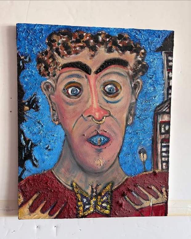Lampost, oil on canvas by Francis X. Donovan