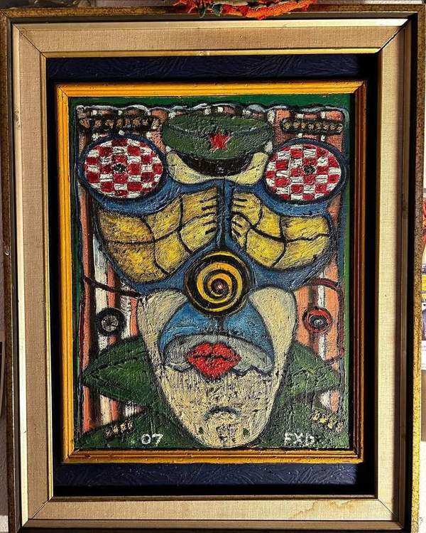 Untitled (FXD ’07), oil on canvas, artist frame by Francis X. Donovan